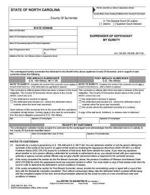 Fillable Online Nccourts File No Lead File No Listed On Appearance