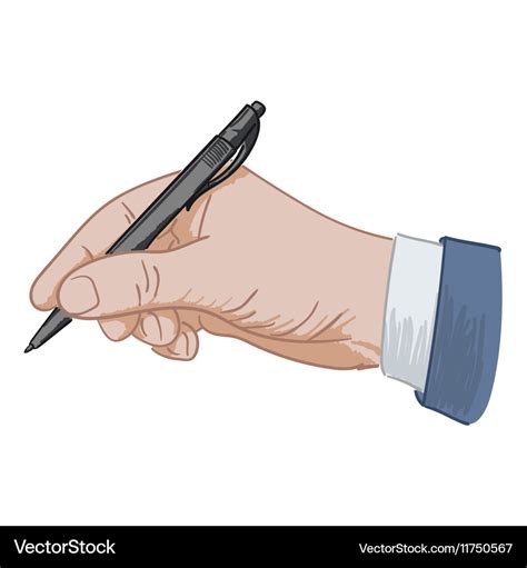 Puts his signature pen Royalty Free Vector Image