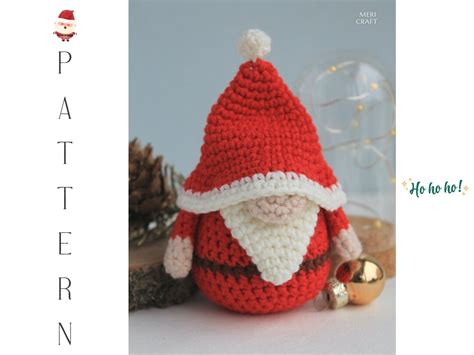 Crochet Santa Gnome Pattern Christmas Santa Pattern Santa Gnome