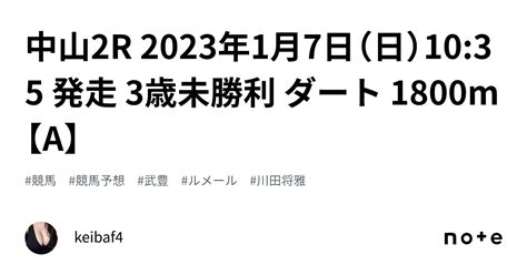 中山2r 2023年1月7日（日）10 35 発走 3歳未勝利 ダート 1800m【a】｜keibaf4