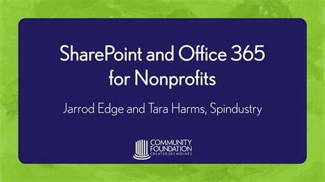 Sharepoint And Office 365 For Nonprofits Youtube