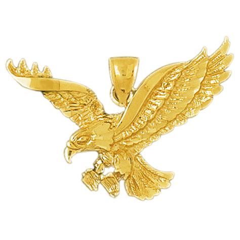 K Gold Bald Eagle Pendant