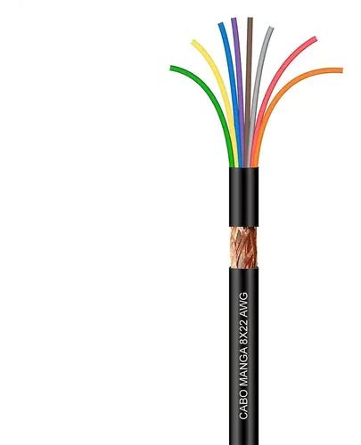 Cabo Manga 8x22 Awg Blindagem Preto 1 Metro Parcelamento Sem