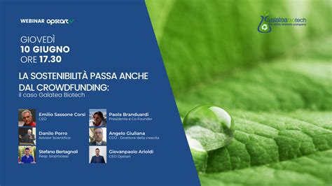 Sostenibilità e crowdfunding il webinar con Galatea Biotech