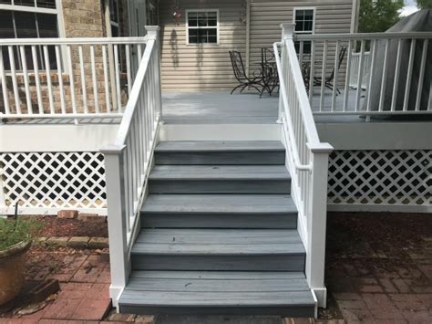 Gray Trex Deck With White Vinyl Railing And Lattice Deck Other By