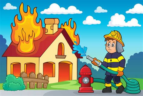 Fireman Putting Out Fires Clip Art