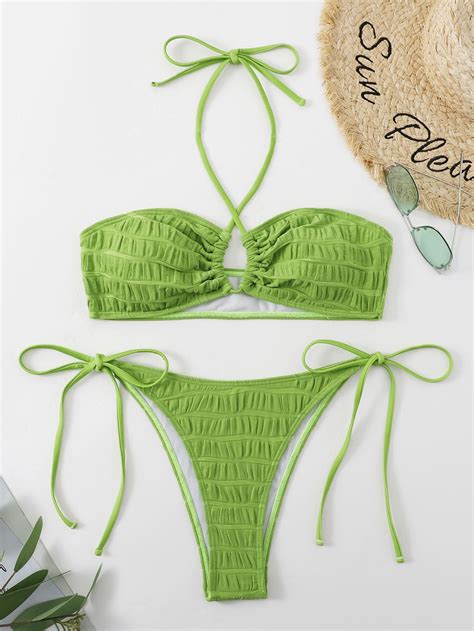 Frill Trim Tie Side Bikini Swimsuit Artofit