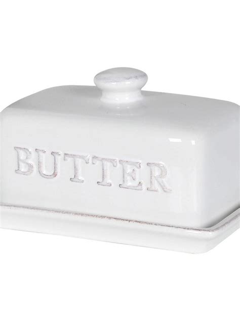 The Cotswolds White Ceramic Butter Dish Morton House Interiors