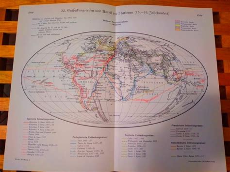 Stara Geografska Karta Putovanja I OtkriĆa Naroda 15 16 St