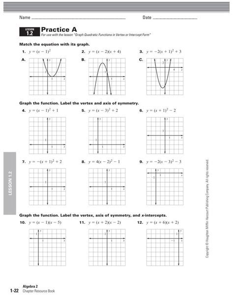 Characteristics Of Functions Worksheet Worksheets Library