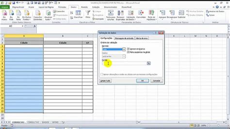 Validação De Dados Excel Personalizado