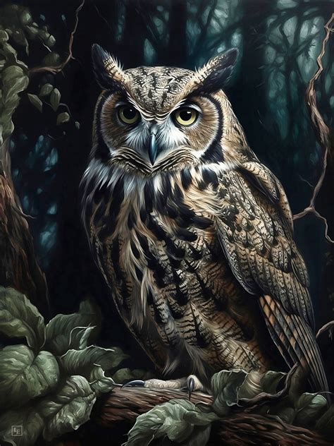 Wild Owl Digital Download Dark Academia Woodsy Forest Print - Etsy