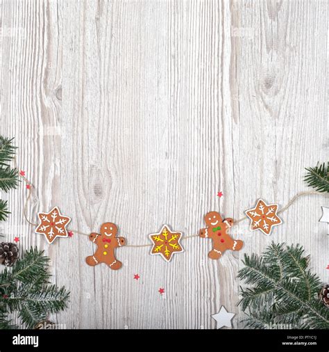 Christmas background on the wooden desk Stock Photo - Alamy