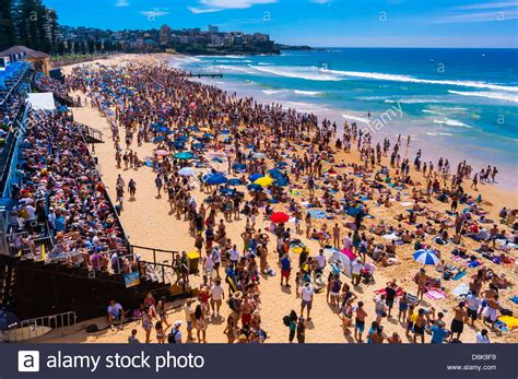 A Large Crowd On The Beach During The Australian Open Of Surfing At