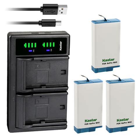 Kastar Pack Battery And Ltd Usb Charger Compatible With Gopro Max