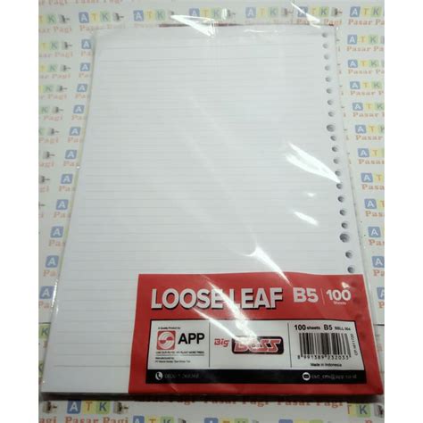 Jual Kertas File Kertas Note Isi Kertas Binder Loose Leaf B5 100