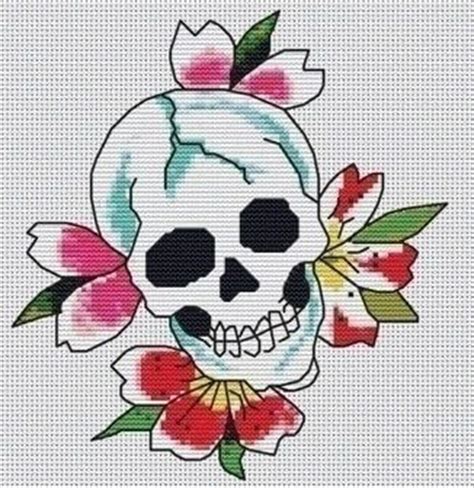 Blooming Skull Extract From Love Kills Slowly Cross Stitch By Ed