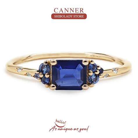 CANNER Ins Sapphire Bagues En Argent Sterling 925 Pour Femmes Pierres