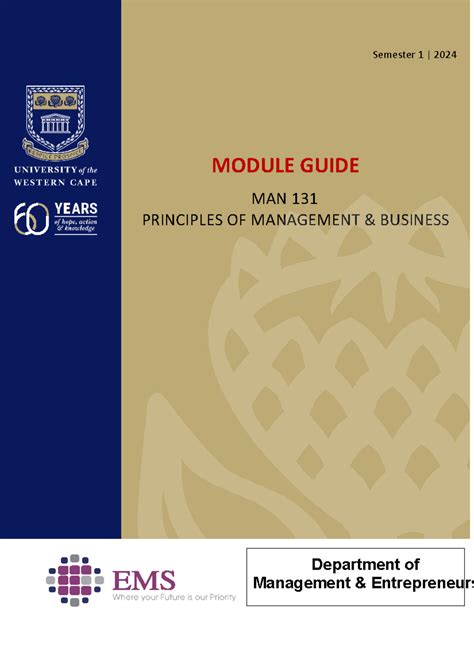 Study Guide Man 131 Semester 1 2024 Module Guide Man 131 Principles