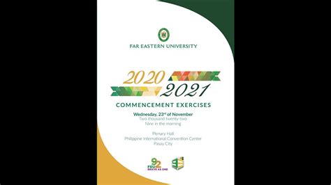 Feu Commencement Exercises For Batch 2020 And Batch 2021 Iabf Youtube