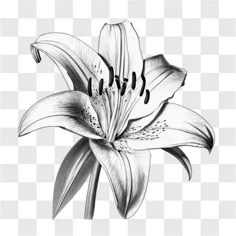 Download Lily Flower Drawing - Black and White Illustration Sketches ...