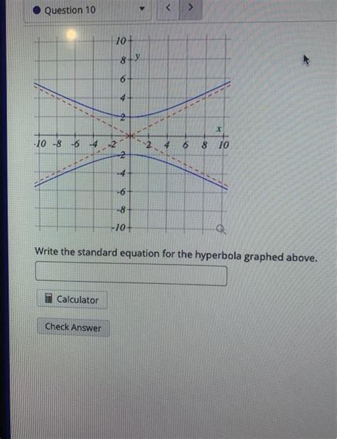 Solved Write The Standard Equation For The Hyperbola Graphed Chegg