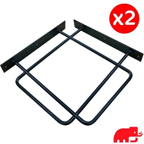 Pack X2 Ménsulas Hierro D Forjado Industrial Estantes 20cm