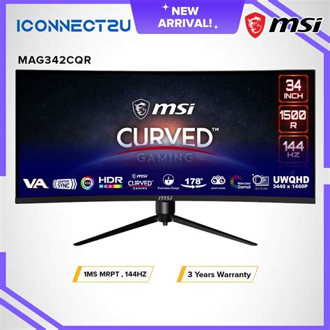 MSI 34 Optix MAG342CQR VA UWQHD 144Hz 1ms HDR Ready Adaptive Sync RGB