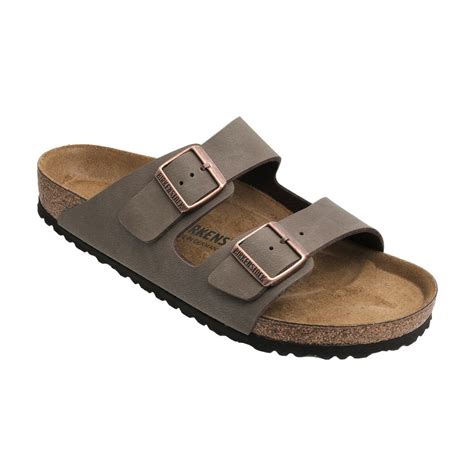 Birkenstock Unisex Arizona Birko Flor Regular Fit Sandal Nubuck Mocha Big W