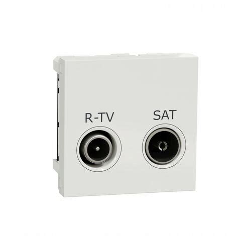 Unica prise R TV SAT individuel 2 mod Blanc méca seul SCHNEIDER NU345418