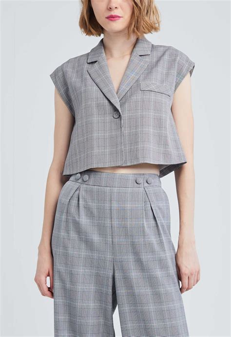 Houndstooth Cropped Jacket Nichii Malaysia