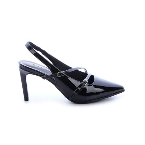 Sapato Scarpin Slingback Salto Alto Luana Preto Preto