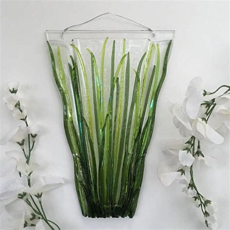 Fused Glass Wall Vase Called A Glass Pocket Holds Water For Fresh Flowers 8 H X 6 W Glass