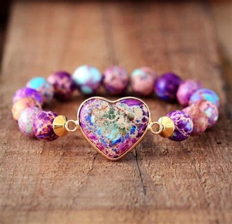 This Wonderful Beaded Bracelet Is Carefully Handmade With Purple