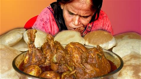 Ranu Mandal Eating Spicy Chicken And Puri Puri Luchi With Spicy