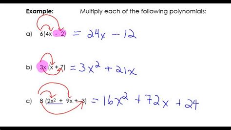 Multiplying A Monomial With A Binomial Distributive Property Youtube