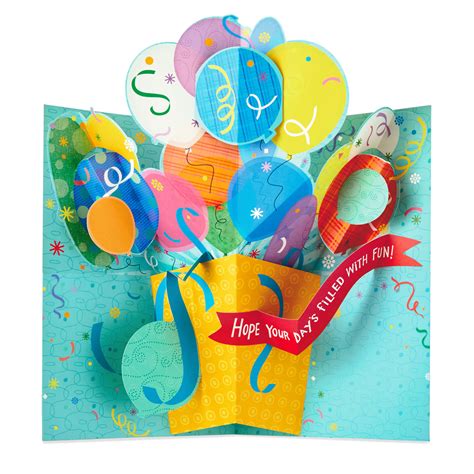 16" Fun Balloons Pop-Up Jumbo Birthday Card - Greeting Cards - Hallmark