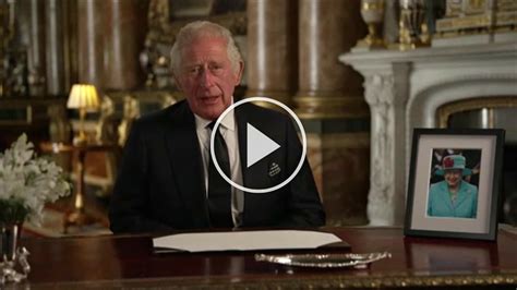 King Charles makes first public address