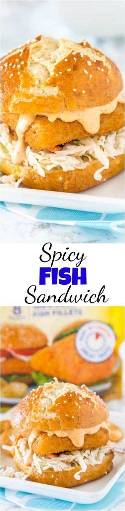 Spicy Fish Sandwich Crispy Fish Sandwich With Creamy Coleslaw And A