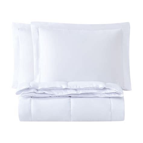 Truly Soft Everyday Solid Reversible 3 Piece White Full Queen Comforter