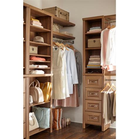 ClosetMaid Impressions 16 in. W. Walnut (Brown) Narrow Closet Kit ...