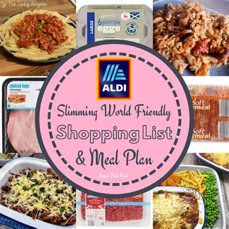 Aldi Day Slimming World Friendly Meal Plan Shopping List Sugar