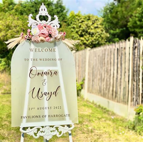 Arched Frosted Acrylic Wedding Signage Thepatchworktree