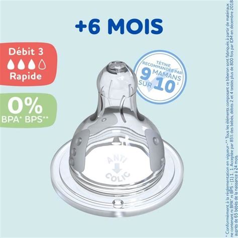 Lot de 4 tétines rondes DODIE Initiation Débit 3 Cdiscount