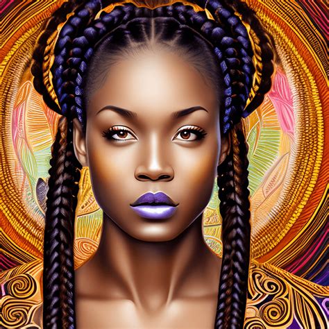 4k African American Woman With Goddess Braids · Creative Fabrica