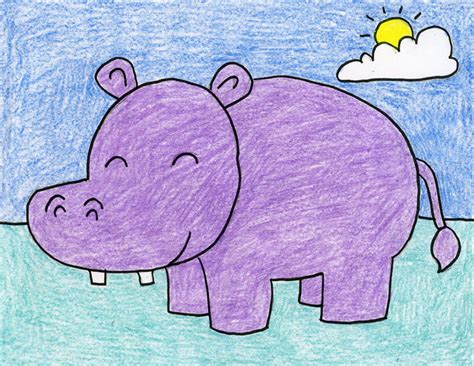 Simple Hippo Drawing - Goimages Zone