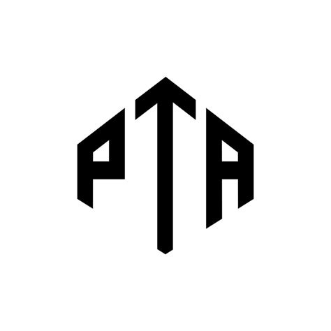 PTA letter logo design with polygon shape. PTA polygon and cube shape ...