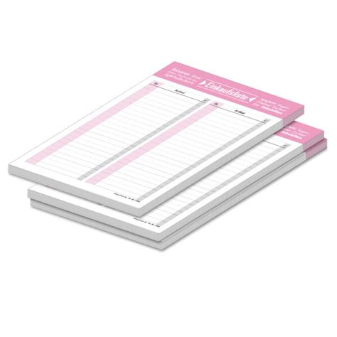 Pricaro Einkaufsliste Typo Magnetisch Rosa A Blatt St Ck