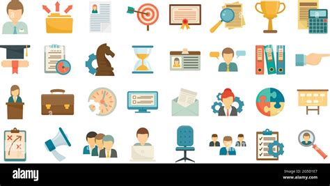 Managing Skills Icons Set Flat Vector Isolated Stock Vector Image Art