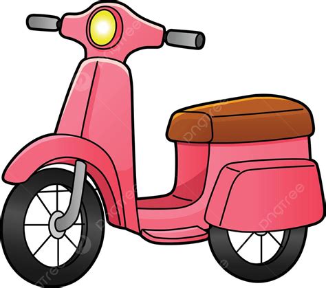 Ilustração De Clipart Colorida De Desenho Animado De Scooter Ilustração